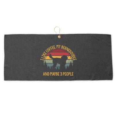 I Like Coffee My Bernedoodle And Maybe 3 People Large Microfiber Waffle Golf Towel