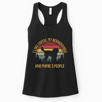 I Like Coffee My Bernedoodle And Maybe 3 People Womens Tank Top