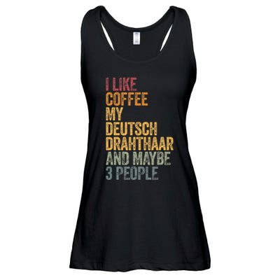 I Like Coffee My Deutsch Drahthaar And Maybe 3 People Ladies Essential Flowy Tank