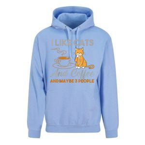 I Like Cats And Coffee And Maybe 3 People Unisex Surf Hoodie