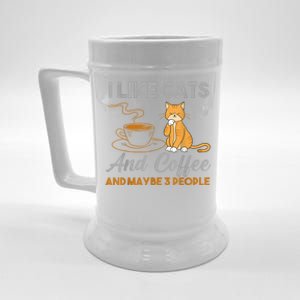 I Like Cats And Coffee And Maybe 3 People Beer Stein