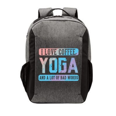 I Love Coffee Yoga And Bad Words Funny Yoga Saying Vector Backpack