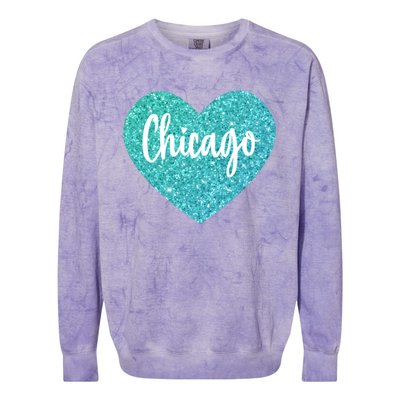 I Love Chicago Usa Heart Meaningful Gift Colorblast Crewneck Sweatshirt