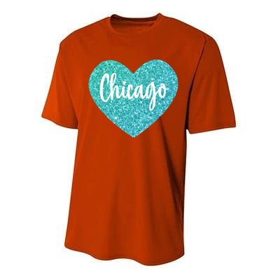 I Love Chicago Usa Heart Meaningful Gift Performance Sprint T-Shirt