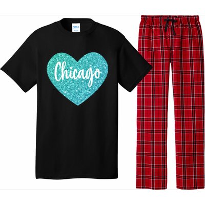 I Love Chicago Usa Heart Meaningful Gift Pajama Set