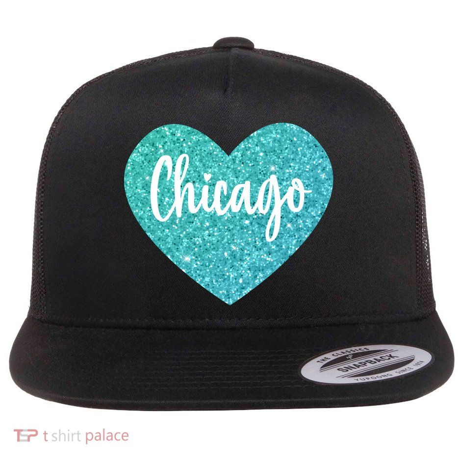 I Love Chicago Usa Heart Meaningful Gift Flatbill Hat