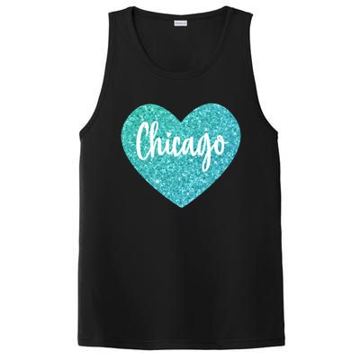 I Love Chicago Usa Heart Meaningful Gift PosiCharge Competitor Tank