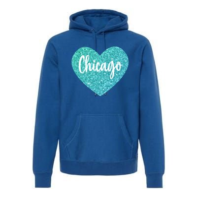 I Love Chicago Usa Heart Meaningful Gift Premium Hoodie