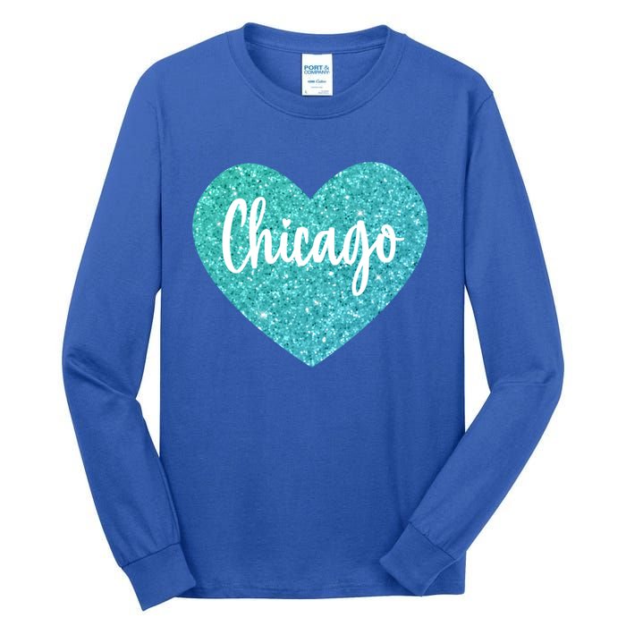 I Love Chicago Usa Heart Meaningful Gift Tall Long Sleeve T-Shirt