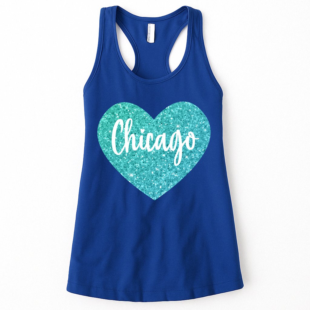 I Love Chicago Usa Heart Meaningful Gift Womens Tank Top