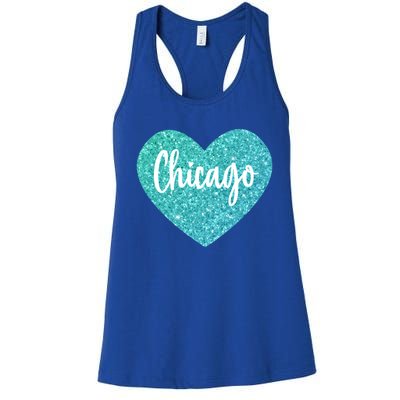 I Love Chicago Usa Heart Meaningful Gift Women's Racerback Tank