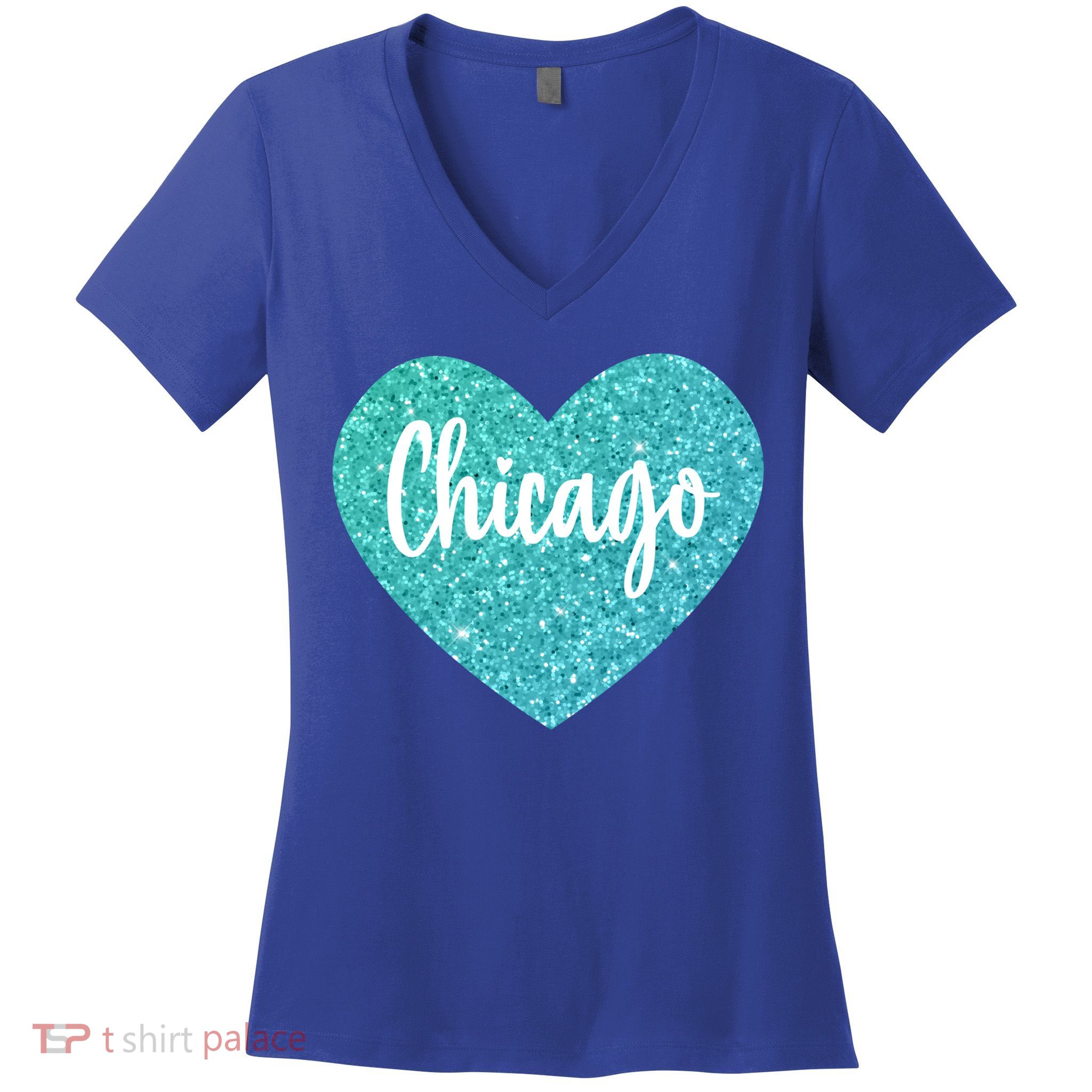 I Love Chicago Usa Heart Meaningful Gift Women's V-Neck T-Shirt
