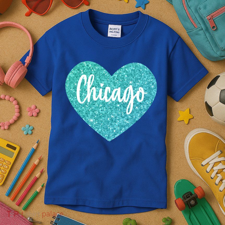 I Love Chicago Usa Heart Meaningful Gift Kids T-Shirt