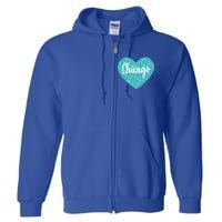 I Love Chicago Usa Heart Meaningful Gift Full Zip Hoodie