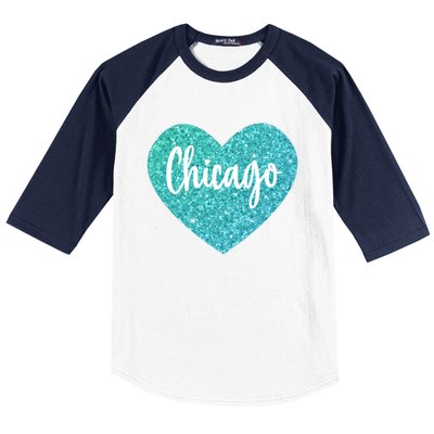 I Love Chicago Usa Heart Meaningful Gift Baseball Sleeve Shirt