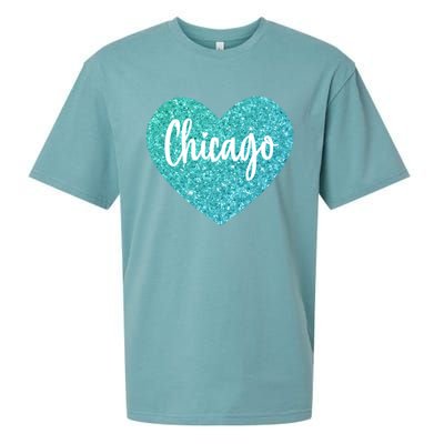 I Love Chicago Usa Heart Meaningful Gift Sueded Cloud Jersey T-Shirt