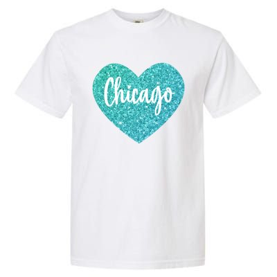 I Love Chicago Usa Heart Meaningful Gift Garment-Dyed Heavyweight T-Shirt