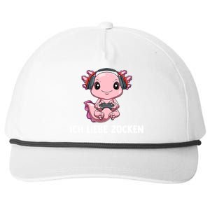 I Love Computer Gaming Gaming Axolotl Gift Snapback Five-Panel Rope Hat