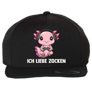 I Love Computer Gaming Gaming Axolotl Gift Wool Snapback Cap