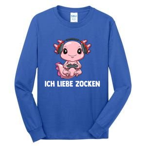 I Love Computer Gaming Gaming Axolotl Gift Tall Long Sleeve T-Shirt