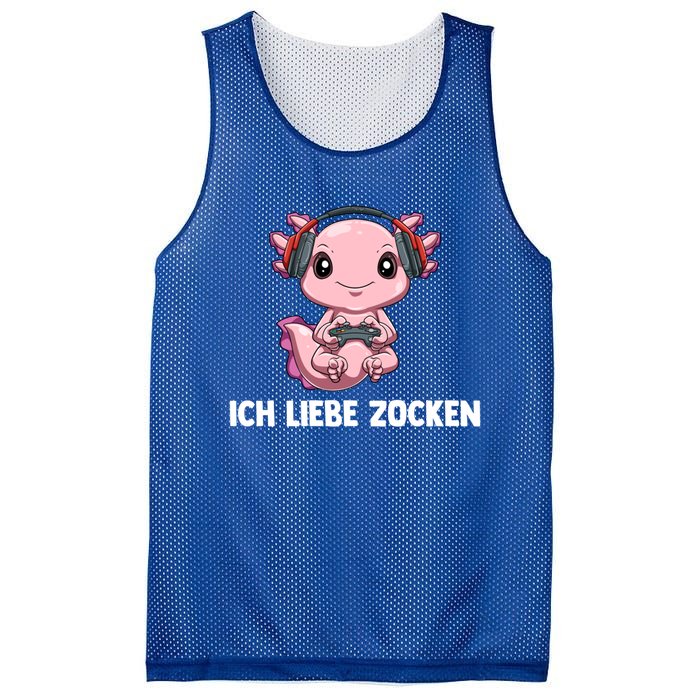 I Love Computer Gaming Gaming Axolotl Gift Mesh Reversible Basketball Jersey Tank