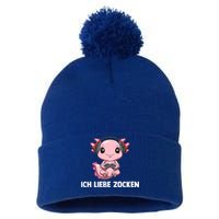 I Love Computer Gaming Gaming Axolotl Gift Pom Pom 12in Knit Beanie