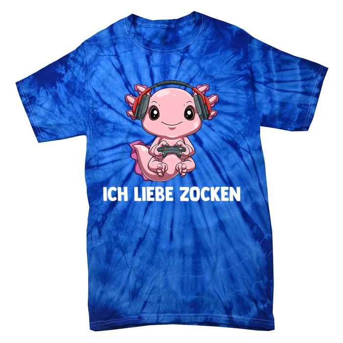 I Love Computer Gaming Gaming Axolotl Gift Tie-Dye T-Shirt