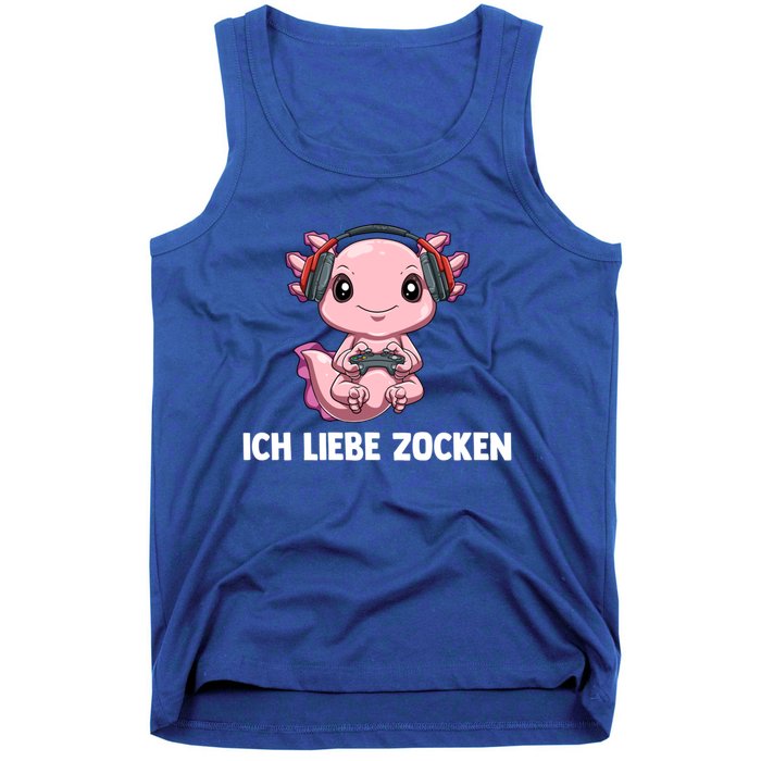 I Love Computer Gaming Gaming Axolotl Gift Tank Top