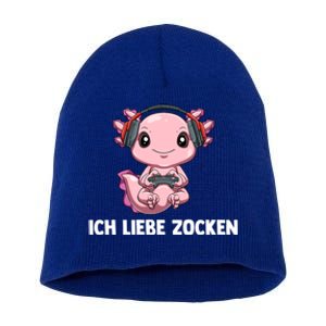 I Love Computer Gaming Gaming Axolotl Gift Short Acrylic Beanie