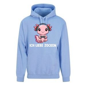 I Love Computer Gaming Gaming Axolotl Gift Unisex Surf Hoodie