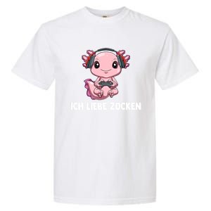 I Love Computer Gaming Gaming Axolotl Gift Garment-Dyed Heavyweight T-Shirt