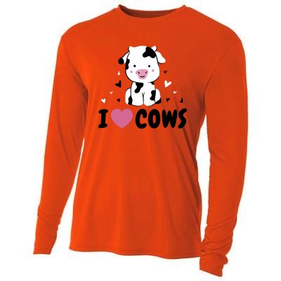 I Love Cows Heart Cooling Performance Long Sleeve Crew