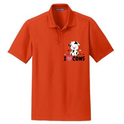 I Love Cows Heart Dry Zone Grid Polo