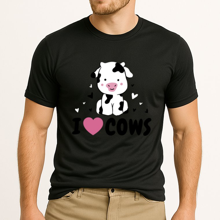 I Love Cows Heart Cooling Performance Crew T-Shirt