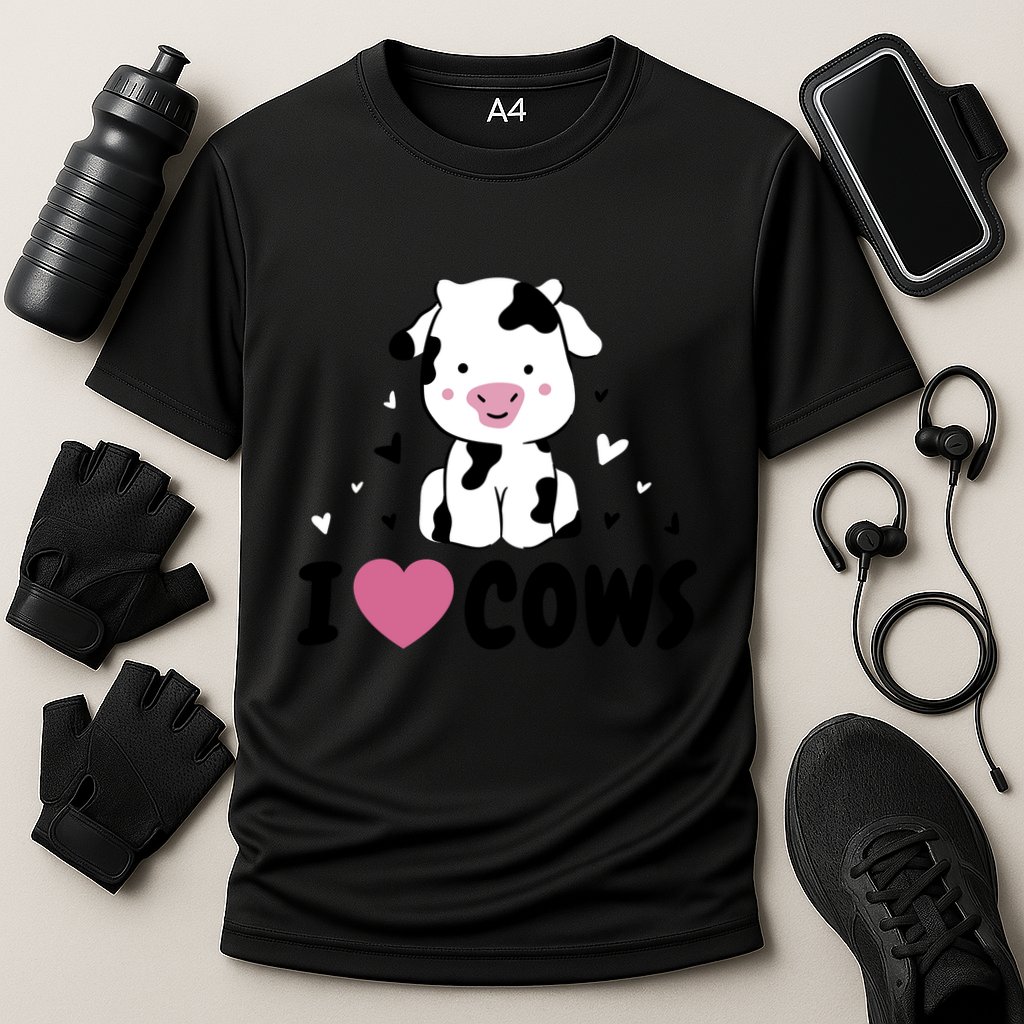I Love Cows Heart Cooling Performance Crew T-Shirt