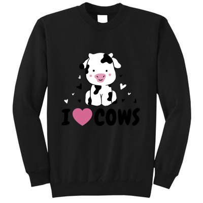 I Love Cows Heart Sweatshirt