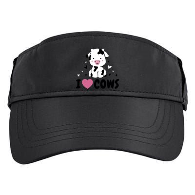 I Love Cows Heart Adult Drive Performance Visor