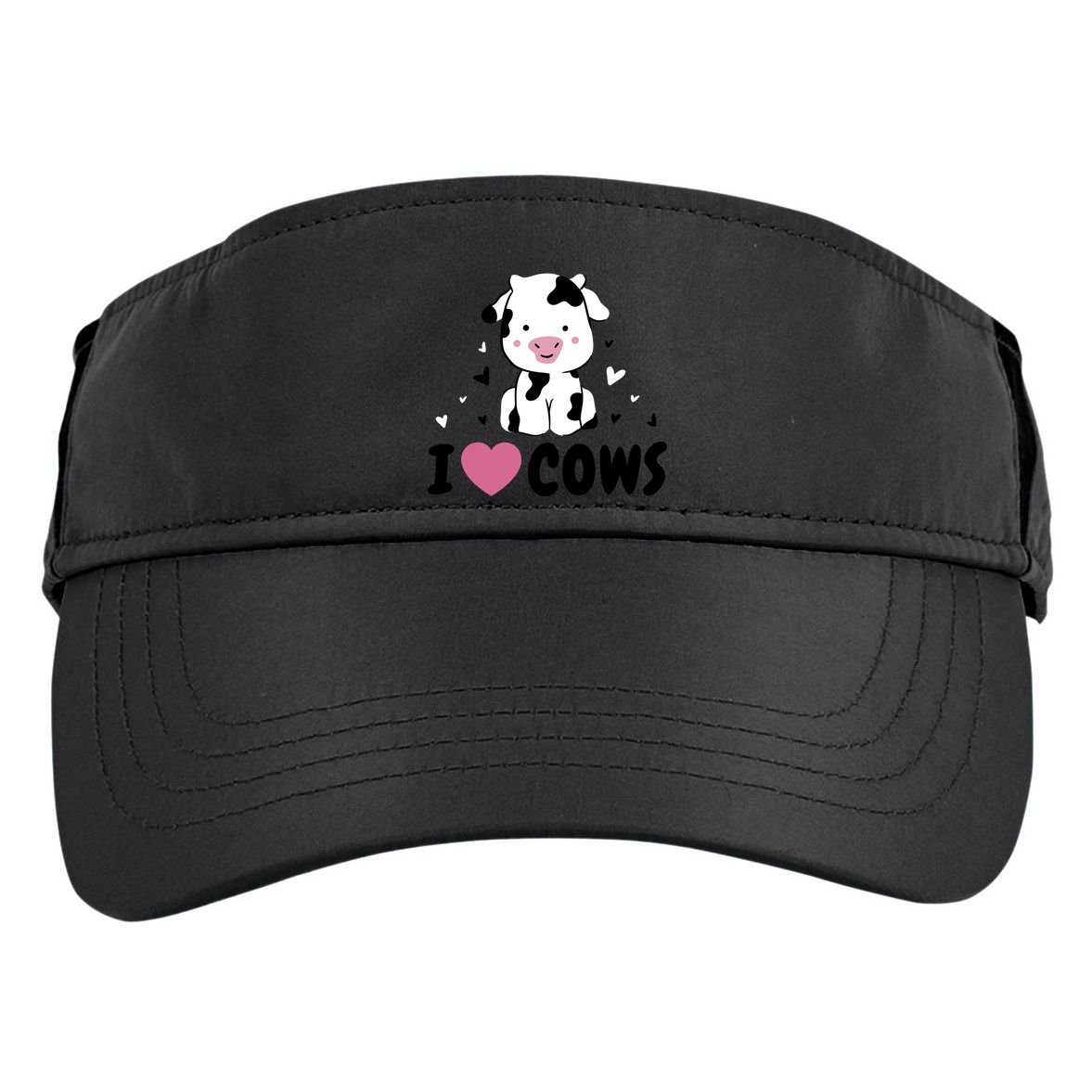 I Love Cows Heart Adult Drive Performance Visor