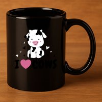 I Love Cows Heart 11oz C Handle Ceramic Mug