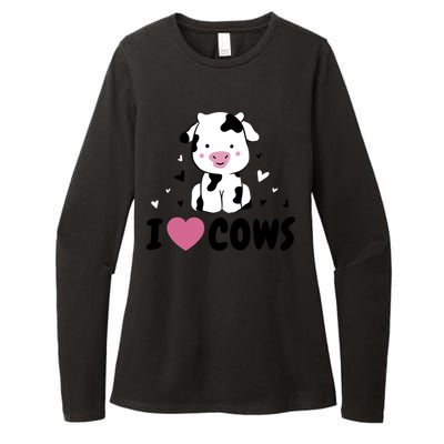 I Love Cows Heart Womens CVC Long Sleeve Shirt