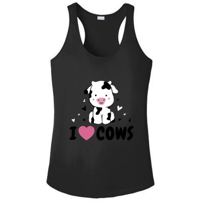 I Love Cows Heart Ladies PosiCharge Competitor Racerback Tank