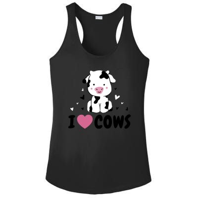 I Love Cows Heart Ladies PosiCharge Competitor Racerback Tank