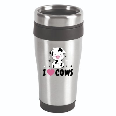 I Love Cows Heart 16oz Travel Tumbler