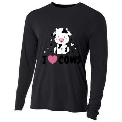 I Love Cows Heart Cooling Performance Long Sleeve Crew