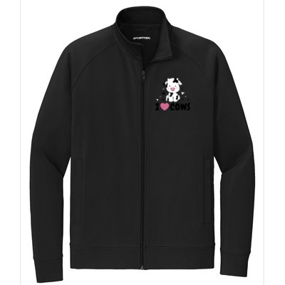 I Love Cows Heart Stretch Full-Zip Cadet Jacket