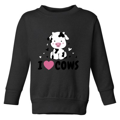 I Love Cows Heart Toddler Sweatshirt