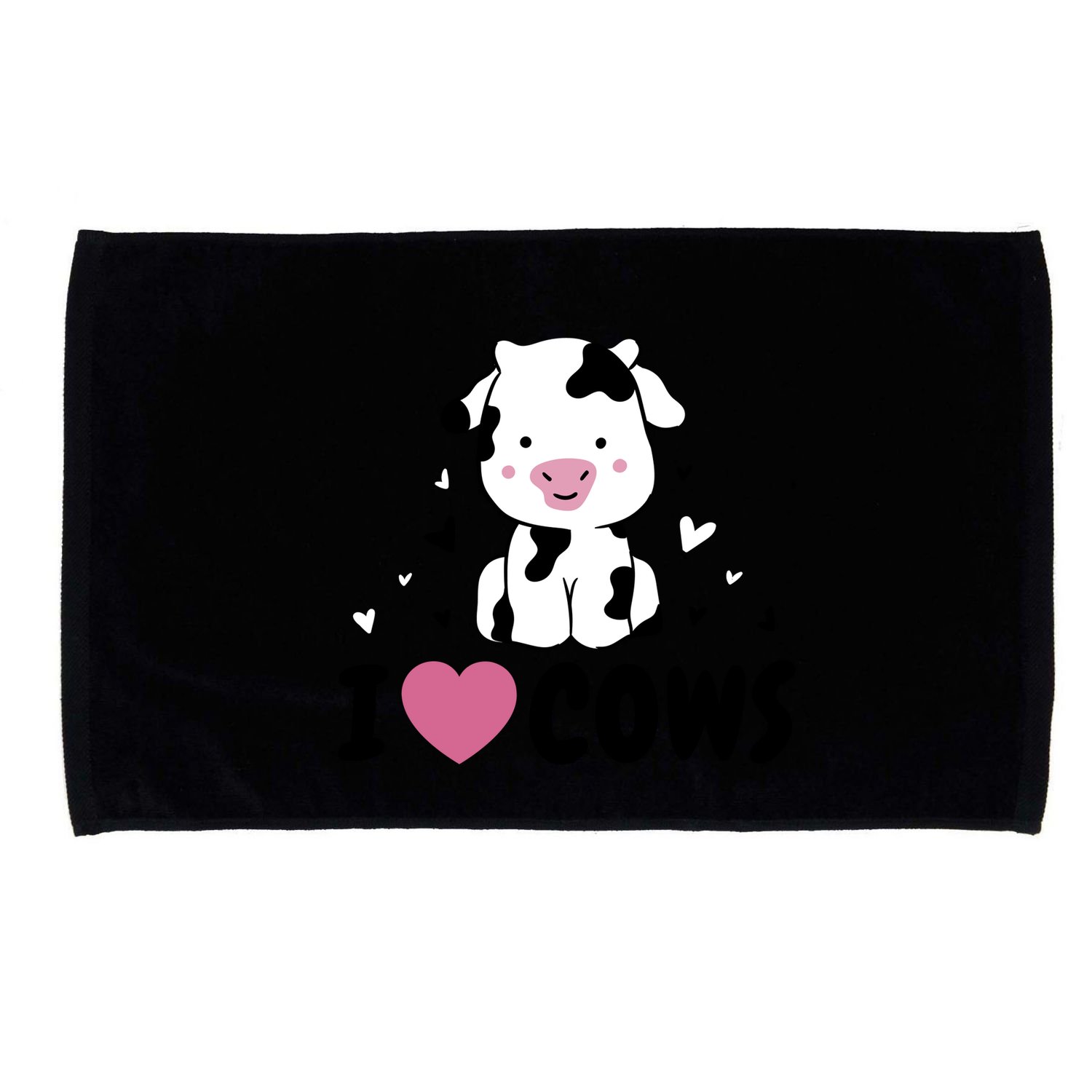 I Love Cows Heart Microfiber Hand Towel
