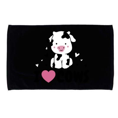 I Love Cows Heart Microfiber Hand Towel