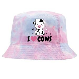 I Love Cows Heart Tie-Dyed Bucket Hat