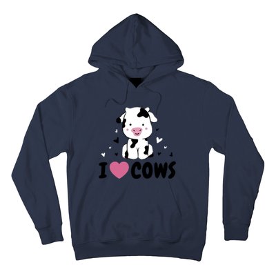 I Love Cows Heart Hoodie